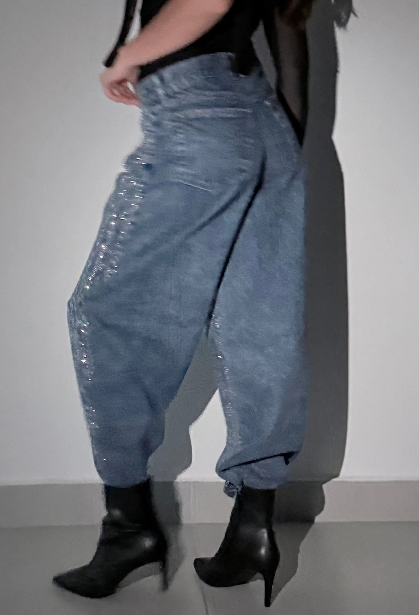 MIL735 PANTALON BRILLO BALLOON RIGIDO — vista 5