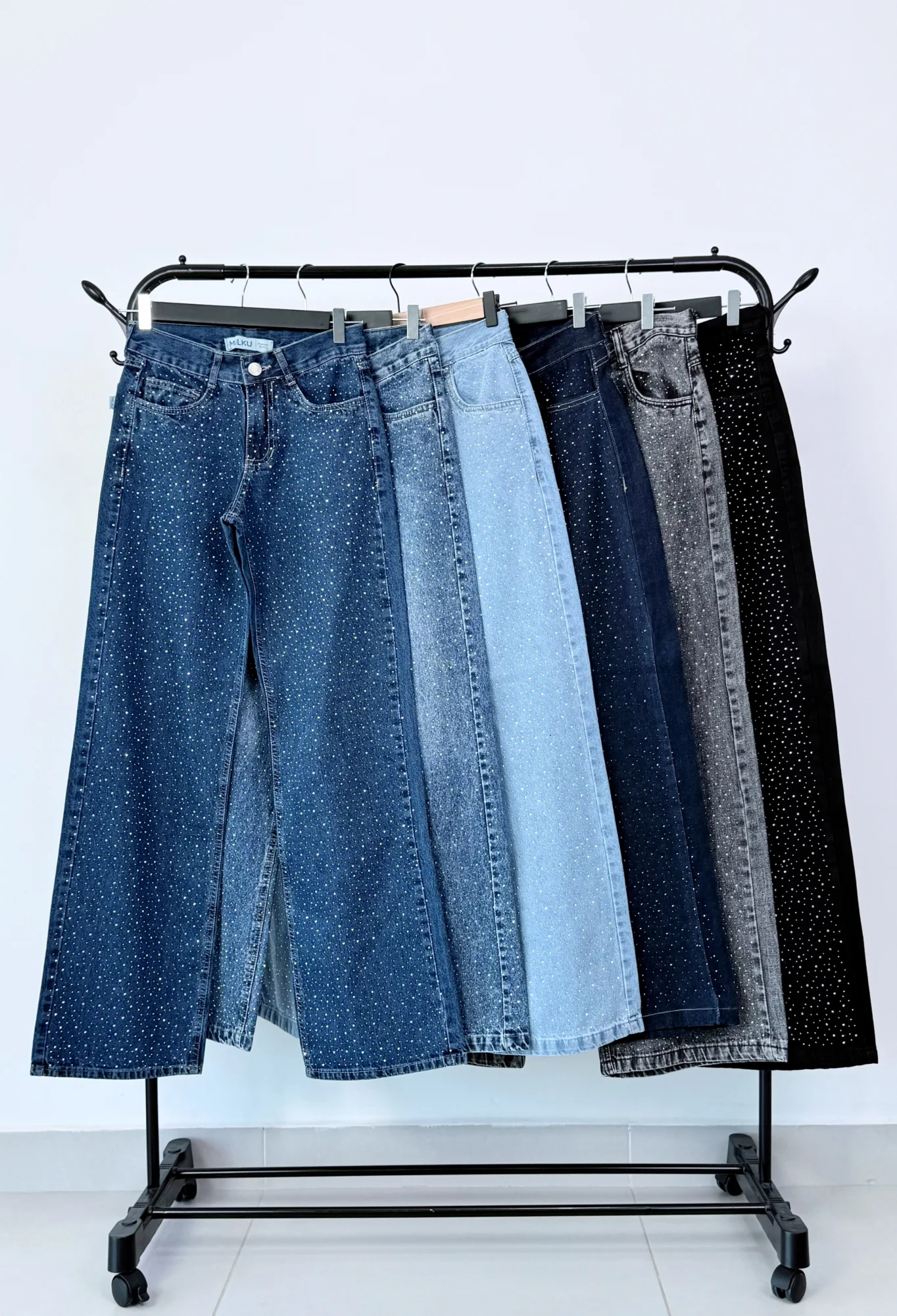 MIL728 PANTALON STRASS DELANTERO WIDE RIGIDO — vista 4