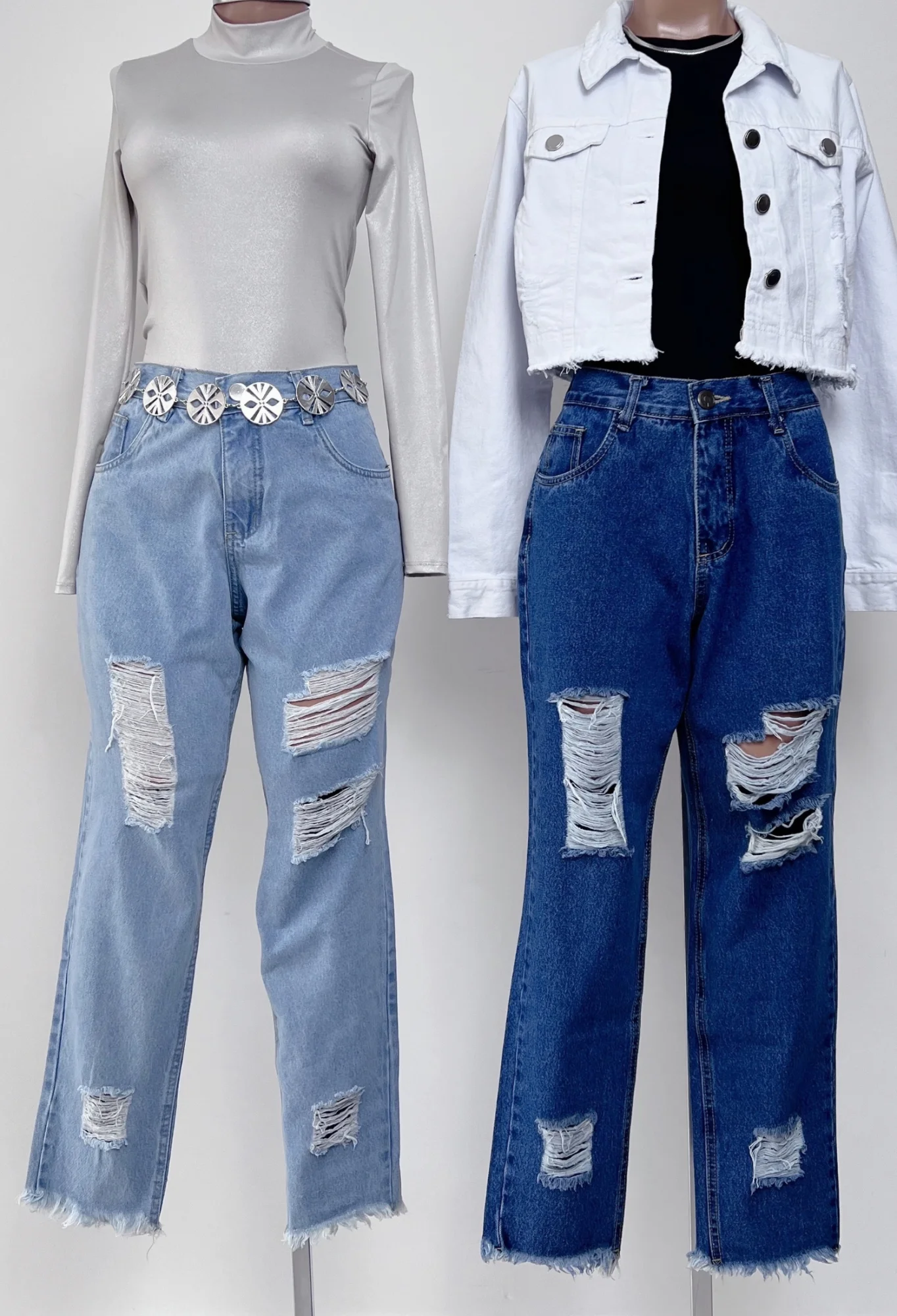MIL446 - PANTALON RIGIDO MOM RASGADO