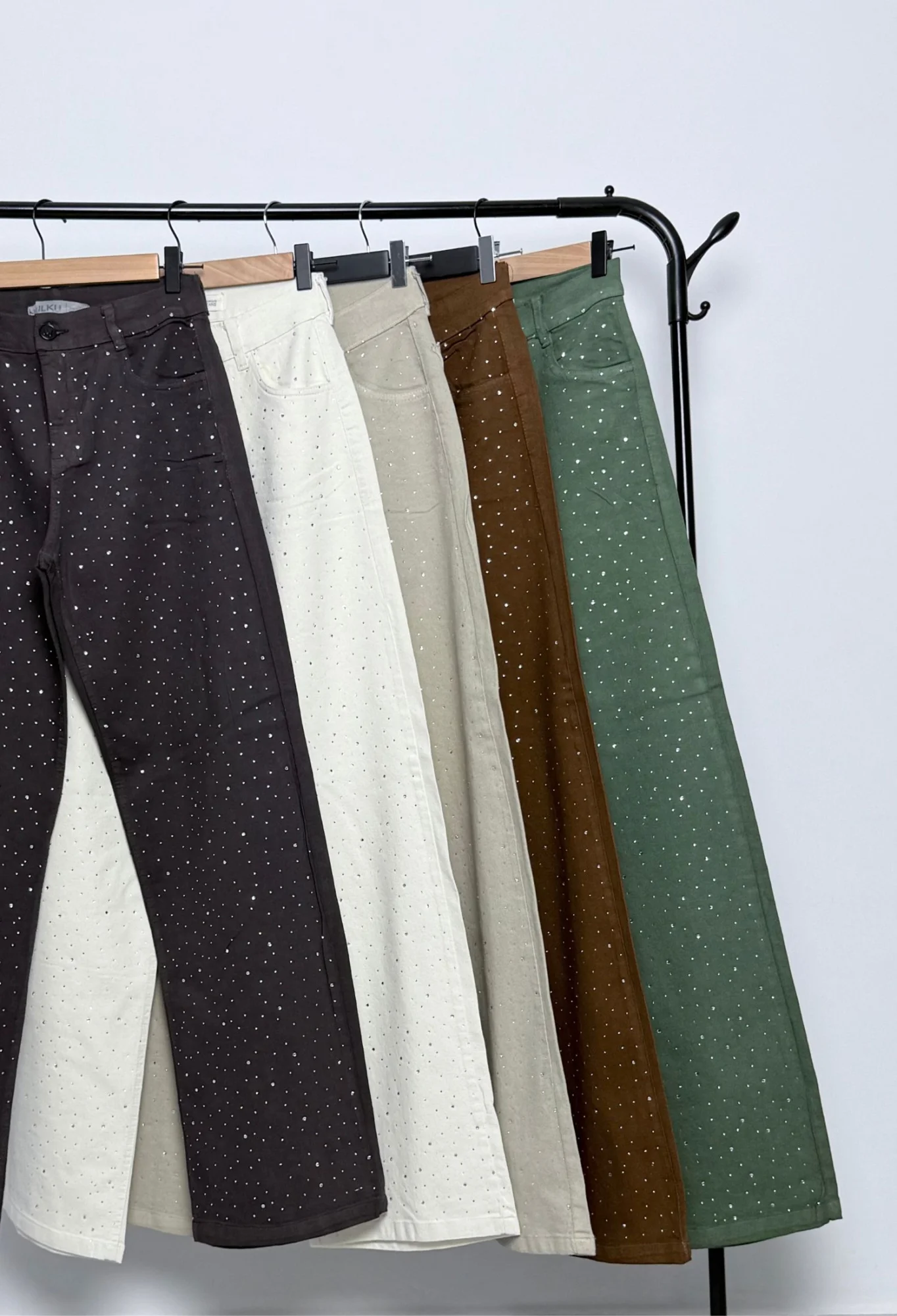 MIL562 - PANTALON STRASS WIDE CLASICO ELASTIZADO — vista 5