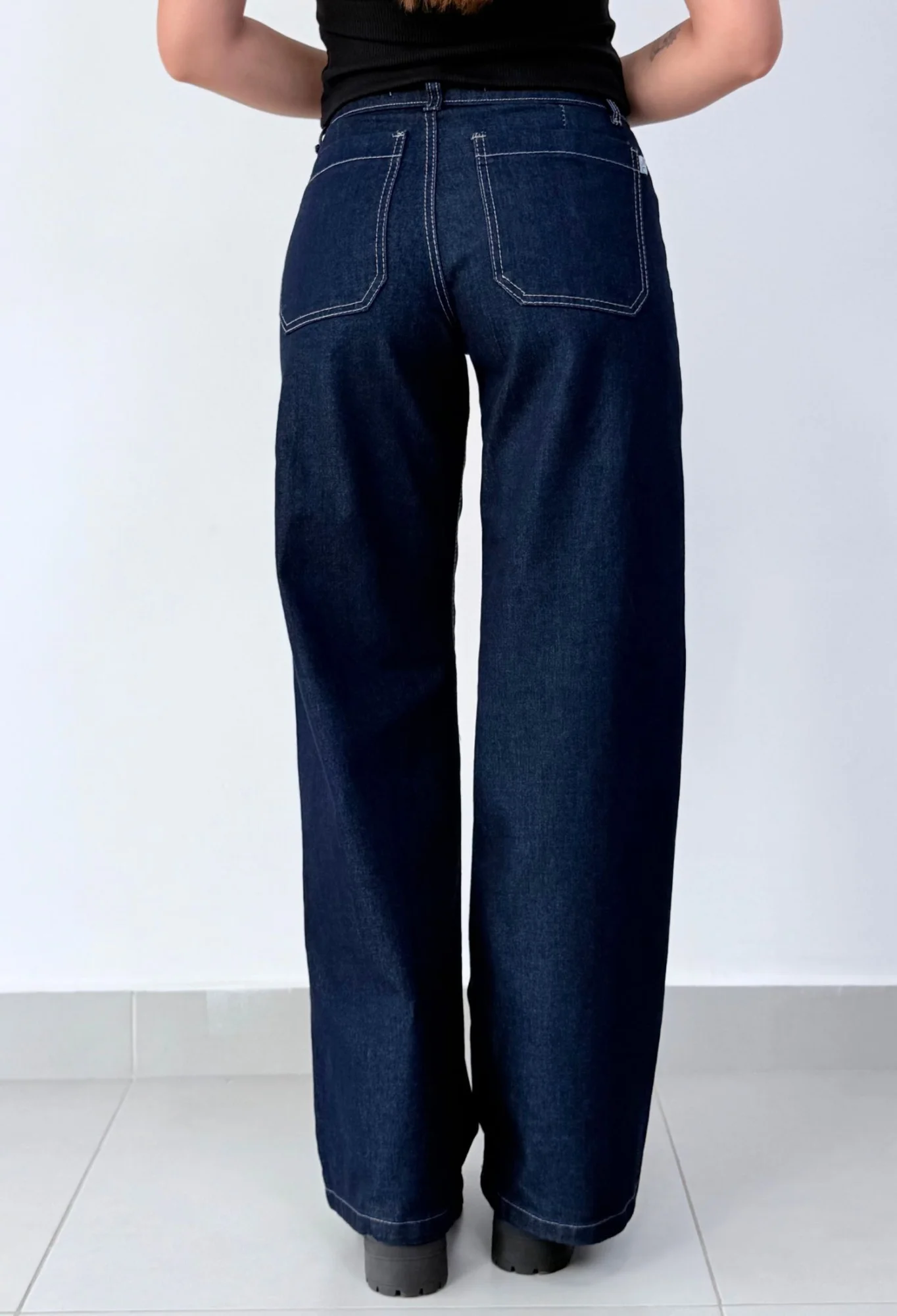MIL557 - PANTALON WIDE CLASICO ELASTIZADO — vista 3