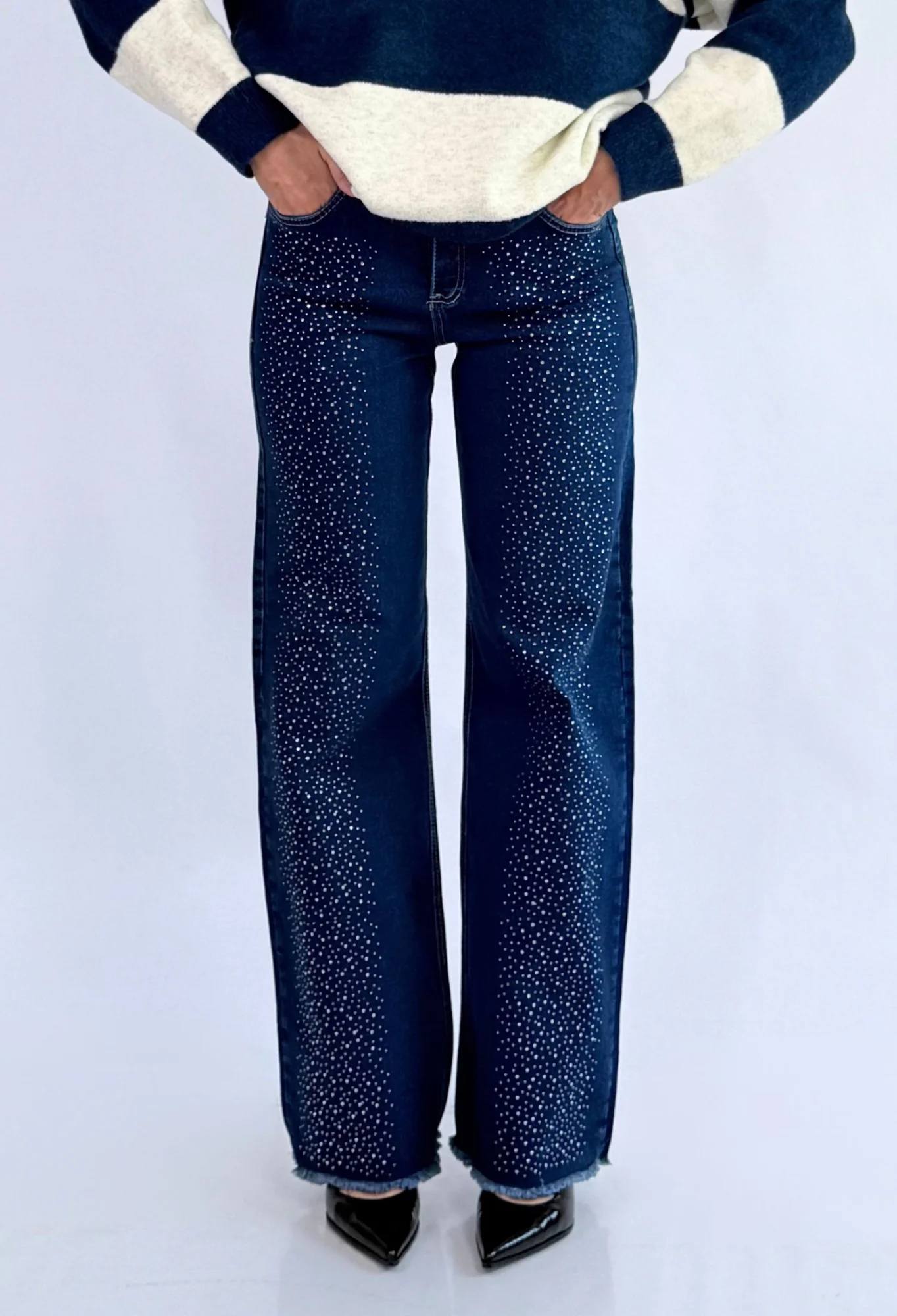 MIL556 - PANTALON STRASS ELASTIZADO