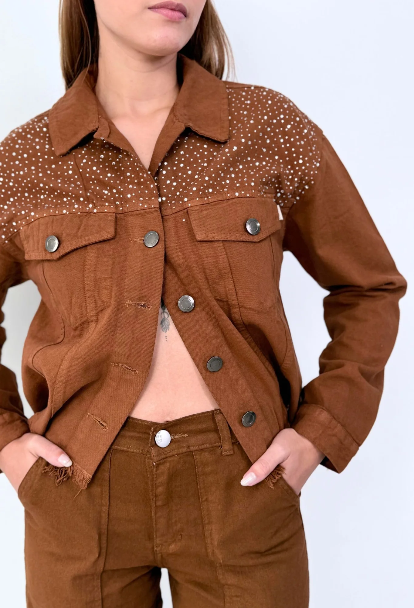 MIL723 - CAMPERA RIGIDO STRASS OVERSIZE