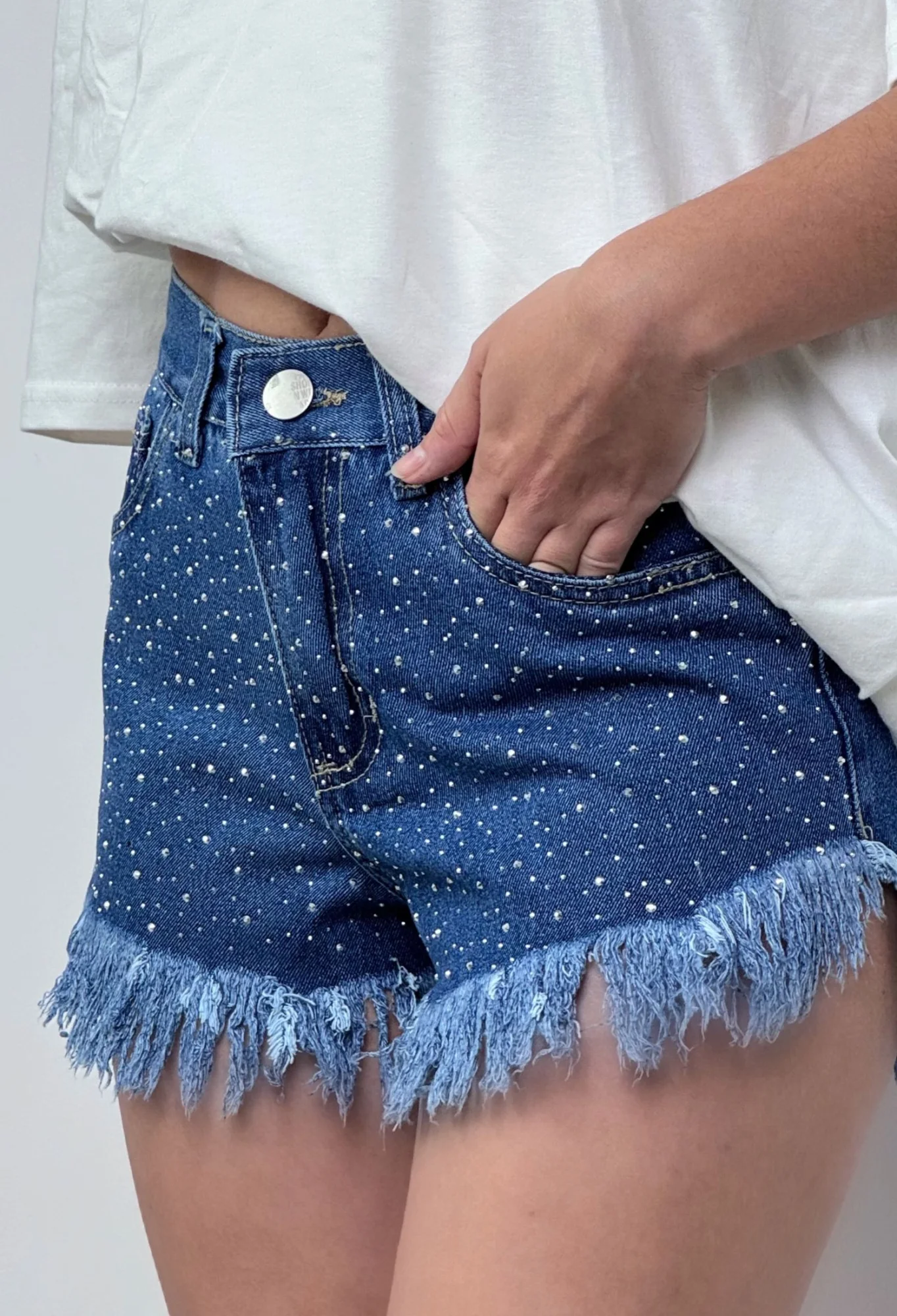 MIL737 - SHORT RIGIDO ESTRELLA STRASS — vista 3