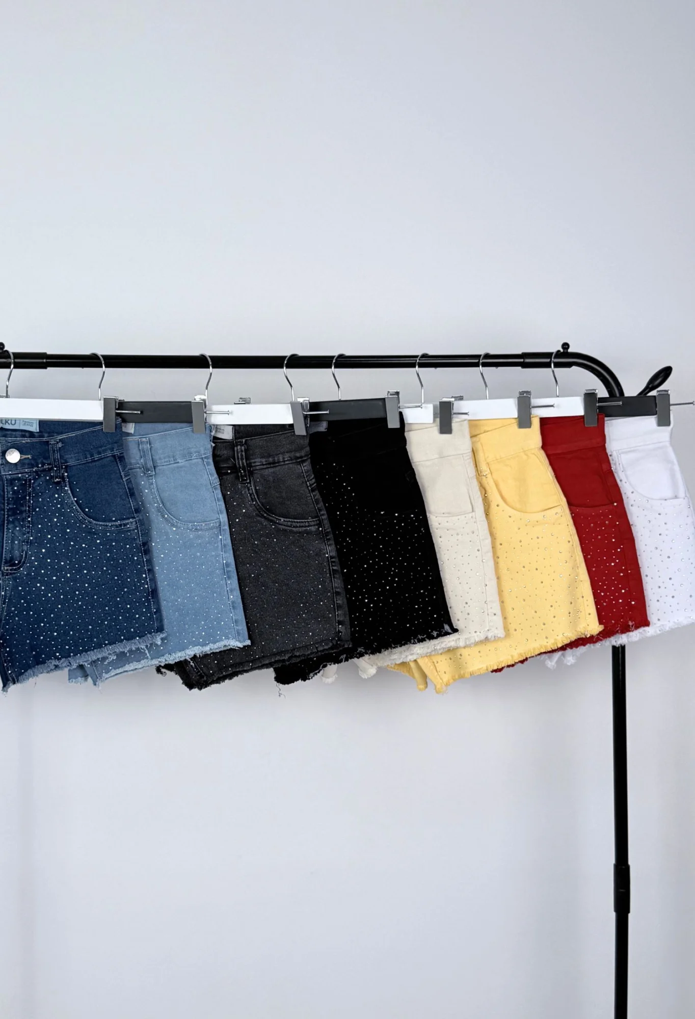 MIL565 - SHORT MINI STRASS ELASTIZADO — vista 5