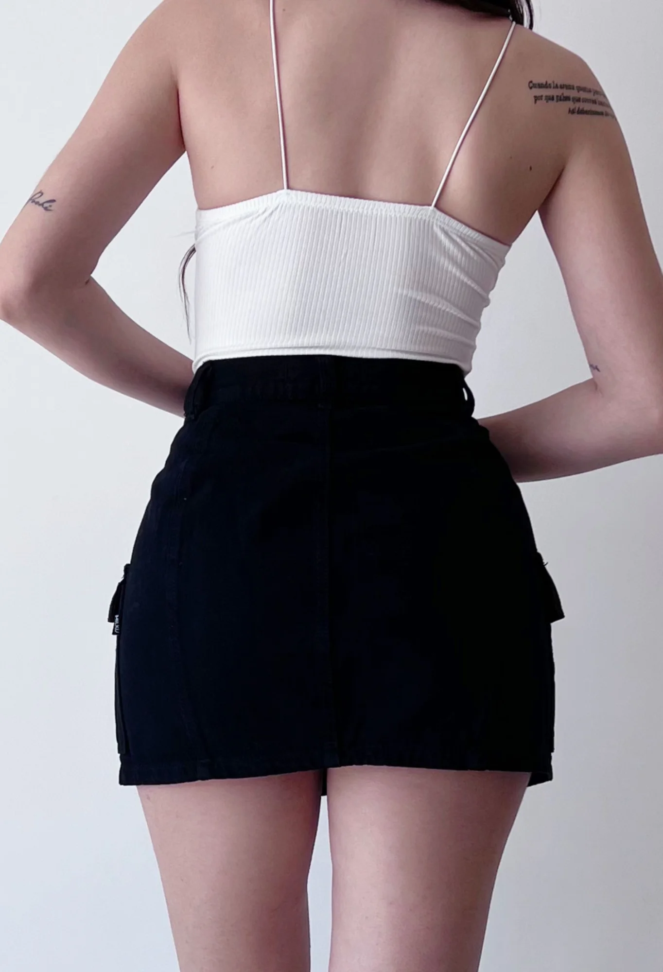 MIL487 - POLLERA MINI RIGIDO CARGO — vista 9